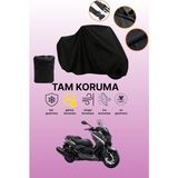 Dokaca Siyah Yamaha X-Max 400 Abs Uyumlu Motor Branda, Koruyucu Örtü, Motosiklet Brandası - Siyah Arka Çanta ve Kilit Uyumsuz