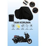 Dokaca Siyah Yamaha X-Max 400 Iron Max Uyumlu Motor Branda, Koruyucu Örtü, Motosiklet Brandası - Siyah Arka Çanta ve Kilit Uyumsuz