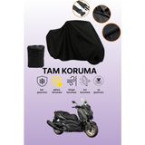 Dokaca Siyah Yamaha X-Max 400 Tech Max Uyumlu Motor Branda, Koruyucu Örtü, Motosiklet Brandası - Siyah Arka Çanta ve Kilit Uyumsuz
