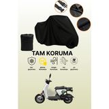 Dokaca Siyah Yuki QM50QT-6E Snoopy Uyumlu Motor Branda, Koruyucu Örtü, Motosiklet Brandası - Siyah Arka Çanta ve Kilit Uyumsuz
