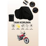 Dokaca Siyah Yuki Yk 100-2A Apollo Uyumlu Motor Branda, Koruyucu Örtü, Motosiklet Brandası - Siyah Arka Çanta ve Kilit Uyumsuz