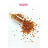 Dökme Cam Kum Boncuk (11/0) 2 mm - 20 Gram - Koyu Bal Rengi - BNC035