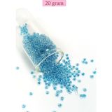 Dökme Cam Kum Boncuk (8/0) 3 mm - 20 Gram - Şeffaf Gök Mavi - BNC173
