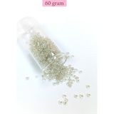 Dökme Cam Kum Boncuk (8/0) 3 mm - 60 Gram - Şeffaf Beyaz - BNC197