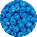 Dökme Cam Kum Boncuk Büyük Boy (6/0) 4 mm - 20 Gram - Açık Mavi - BNC106
