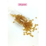 Dökme Cam Kum Boncuk Büyük Boy (6/0) 4 mm - 20 Gram - Şeffaf Bal - BNC083