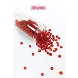 Dökme Cam Kum Boncuk Büyük Boy (6/0) 4 mm - 20 Gram - Şeffaf Kırmızı - BNC079