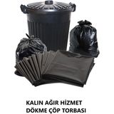 Dökme Çöp Torbası 80X110 cm Ağır Hizmet Kalın 5 kg Çöp Poşeti Jumbo Boy Siyah Renkli - 80 x 110 cm