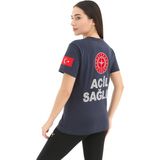 Doksa Uniform 112 Acil Sağlık Tişört Paramedik Tişört Pamuklu Lacivert - XS