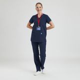 Doktor, Hemşire Forması Üst– Kadın, Lacivert - XL - Renkli