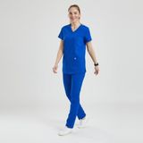 Doktor, Hemşire Forması Üst– Kadın, Royal Mavi - Renkli