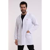 Doktor Öğretmen Erkek Önlük Ara Boy Ceket Yaka - 171 Beyaz