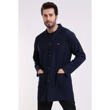 Doktor Öğretmen Erkek Önlük Ara Boy Ceket Yaka - 47 Lacivert - S