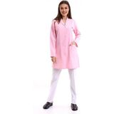 Doktor Öğretmen Kadın Önlük Ara Boy Ceket Yaka - 12 Açık Pembe - 2XL