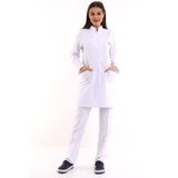 Doktor Öğretmen Kadın Önlük Ara Boy Hakim Yaka - 171 Beyaz - 2XL