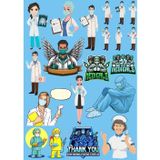 Doktor Sağlık Çalışanı Sticker Set 13 Parça Telefon, Tablet, Defter, Laptop Sticker