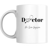 Doktor Sevdikleriniz Için Tasarlanmış Özel Doktor ve Isim Soyisim Yazılı Baskılı Kupa Bardak - Doktor Hediye Kupası - Özel Tasarım, Sublimasyon Baskılı Bardak - Beyaz