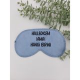 Doktorbonem Halledicem Ama Hangi Birini Uyku Bandı Göz Bandı Baskılı Pamuk Seyahat Uyku Bandı - Renkli