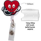 Doktorbonem Mutlu Kalp Stetoskop Silikon Yoyo Yaka Kartlığı Yatay Dikey Kart Koruyucu - 001-Renkli