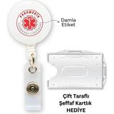 Doktorbonem Paramedik Damla Etiket Yoyo Yaka Kartlığı Yatay Dikey Kart Koruyucu