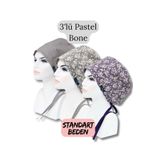 doktorbonem Standart Beden 3lü Pastel Bone Gri Tek Renk Gri Çıtı Pıtı Mor Çıtı Pıtı Çiçekler Cerrahi Bone