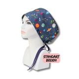 doktorbonem Standart Uzay Desenli Cerrahi Bone Doktor Hemşire Sağlıkçı Bonesi