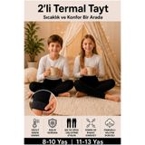 DOKU İÇ GİYİM 2’li Unisex Termal Tayt Çocuk Şardonlu Pamuk İçlik