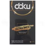 Doku Ultra İnce Kayganlaştırıcılı Doğal Lateks Prezervatif 12 Adet