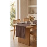 Dokuar Keten Dokulu Modern Düz Polyester Masa Runner - Vizon - 40 x 240 cm