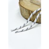 Dokubağ 80 cm Siyah Beyaz Çizgi Desen Yuvarlak Outdoor & Bot & Spor Ayakkabı Bağcığı - 1 Çift