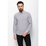 Dokulu Siyah Renk Slim Fit Yarım Patlı Hakim Yaka Erkek Gömlek - 2XL - Siyah - Ekru