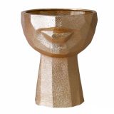 Dokulu Yarım Yüz Saksı Gold Büyük Boy