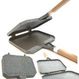 Döküm Alüminyum Iç Dış Granit Tostmatik Ocak Üstü Tost Makinesi Soba Ateş Üstü Sağlıklı Izgara Grill