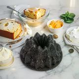 Döküm Gövdeli Everest Kek Kalıbı 24Cm, Dilimli Ve Döküm, Siyah Granit Benekli Pişirme Kabı, Kolay Çıkarma, Dayanıklı Alüminyum Alaşım