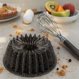 Döküm Gövdeli Keskin Kek Kalıbı 26CM Dilimli ve Döküm Siyah Granit Benekli Pişirme Kabı Ç� - 26 x 26 x 7 cm