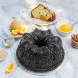 Döküm Gövdeli Taç Kek Kalıbı 23CM, Dilimli ve Döküm, Siyah Granit Benekli Pişirme Kabı, Kolay Çıkarma, Dayanıklı Alüminyum Alaşım - 0,60 x 19 x 29 cm