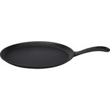 Döküm Krep / Pizza / Pancake Tavası, Yuvarlak, Metal Saplı, 26CM, Siyah - Çok Renkli