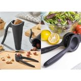 Döküm Lüx Limon Sıkacağı , Fındık ve Ceviz Kıracağı 3 Lü Set Siyah