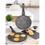 Döküm Pancake Tavası 26 cm Siyah, Pratik ve Şık Mutfak Aksesuarı - Seçenek 1 - Ahşap Bej - Siyah
