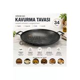 Döküm Sac Kavurma Tavası 34 Cm Çift Kulplu Izgara Ve Et Pişirme Tavası