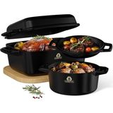 Döküm Set 32CM Tava & 26CM Tencere, Indüksiyon Uyumlu, Dayanıklı ve Çok Amaçlı