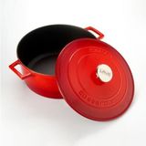 Döküm Yuvarlak Tencere Çap(Ø) 28 cm - Folk Kırmızı FMA03447