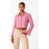Dokuma Müslin %100 Pamuklu Plaj Gömleği - XL - Pembe