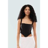 Dokuma Polyester Korse Bluz Fitted Kalıp Kolsuz Crop Şık Görünüm Seçkin Malzeme Konforlu Kesim