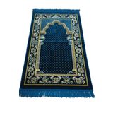 Dokumacı Kadife Namaz Seccadesi Lüx-mavi