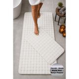 Dokumacıoğlu Bubble Krem Kaymaz Taban Makinede Yıkanabilir 70x120 50x60 Yumuşak Yüzeyli Şık Banyo Paspası