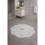 Dokumacıoğlu Liora Krem 100x100 Yumuşak Kaymaz Modern Yumuşak Yüzeyli Şık Banyo Paspası