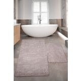 Dokumacıoğlu Nova Kahve (80x150 + 50x80 cm) Büyük Ebat 2'li Banyo Halısı Paspas Seti Kaymaz Taban Klozet Takımı