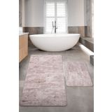 Dokumacıoğlu Nova Vizon (80x150 + 50x80 cm) Büyük Ebat 2'li Banyo Halısı Paspas Seti Kaymaz Taban Klozet Takımı