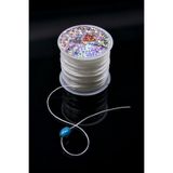 Dokumarkt 0.5 mm Çok İnce Yumuşak Yuvarlak Elyaf Lastik İp - Bileklik Boncuk Aksesuar Lastiği - 50 Metre
